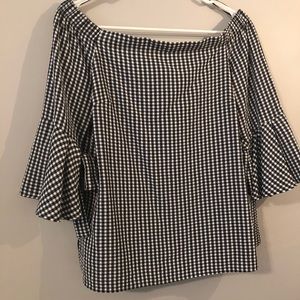 Gingham off shoulder top